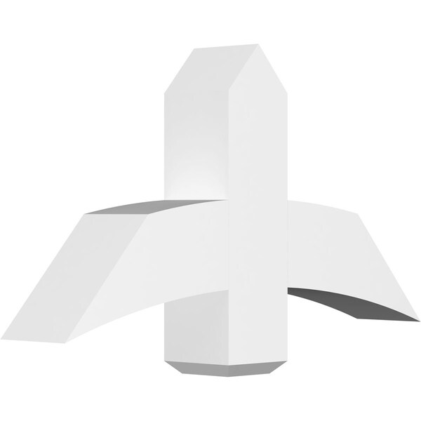 Ekena Millwork Bellingham Architectural Grade PVC Gable Bracket, 36"W x 19 1/2"H x 6"D x 6"F, 13/12 Pitch GBP036X20X0606BEL00 - main